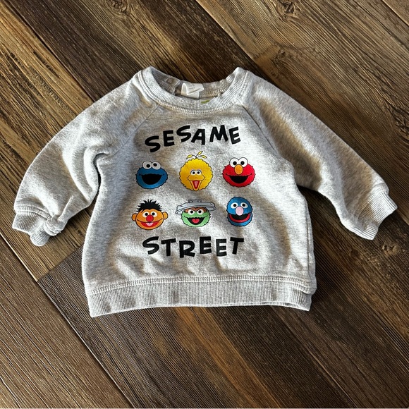 H&M Sesame Street baby pullover sweatshirt 4-6 mo boy girl Elmo Cookie Monster - Picture 1 of 5